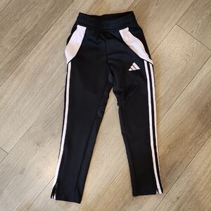 Adidas Kids Black and Light Pink Joggers